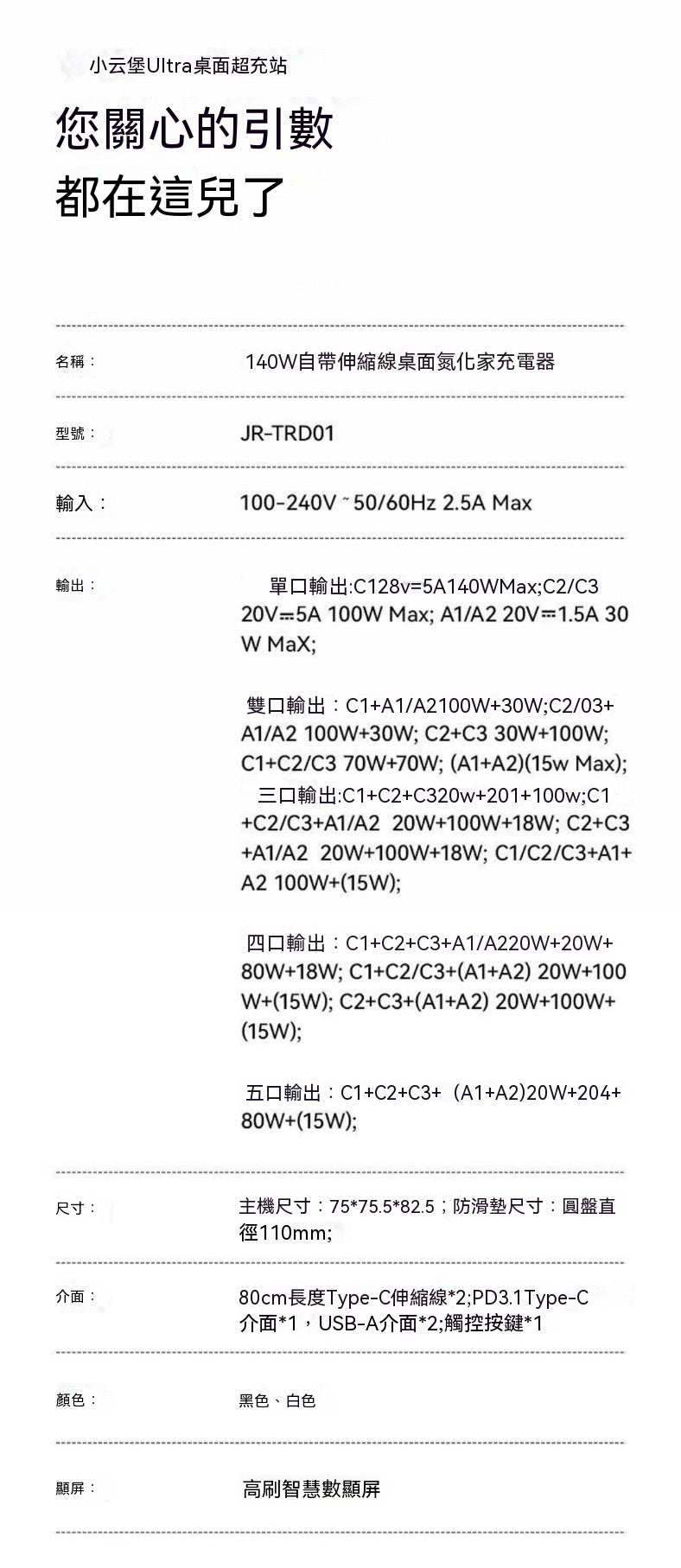 小雲堡Ultra桌面超充站