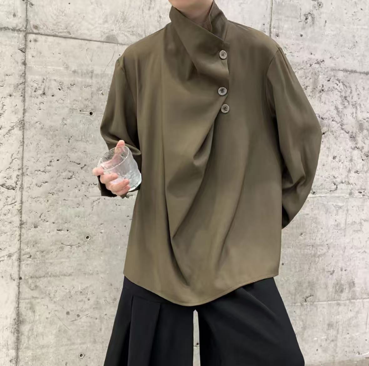 Original Niche Irregular Multi-Button Scarf-Collar Shirt (Yuta Okkotsu Cosplay)
