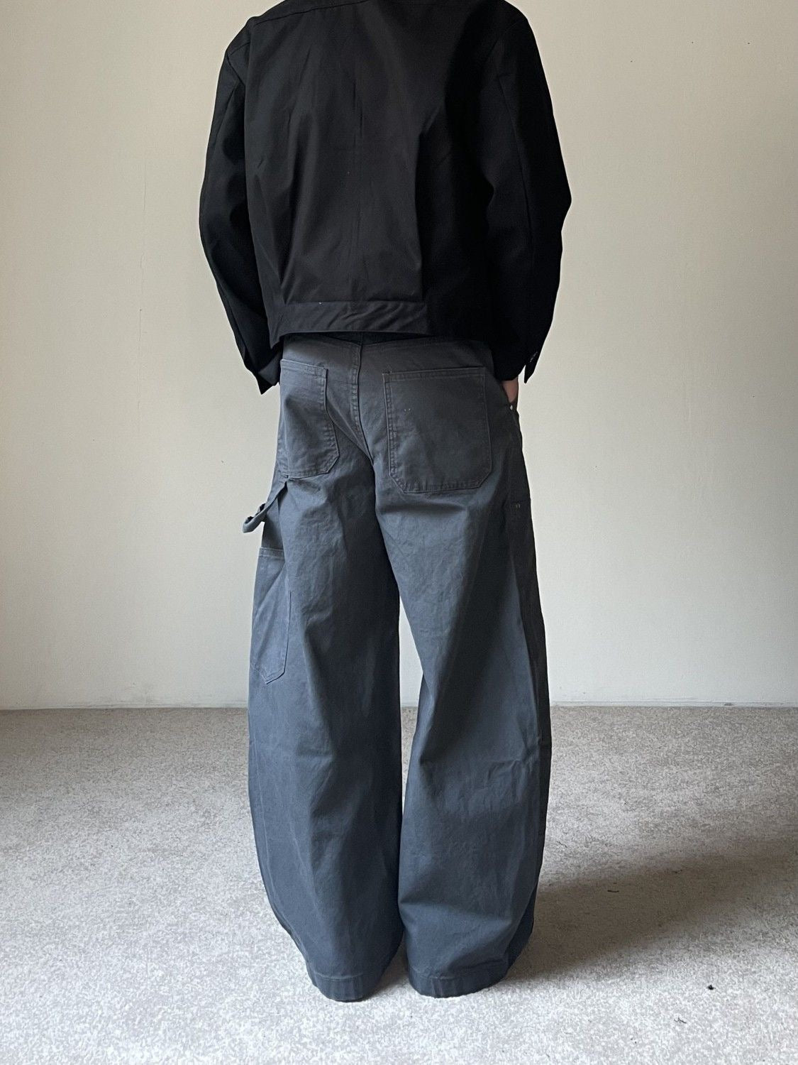 Men's Vintage Washed Distressed Logger Work Pants