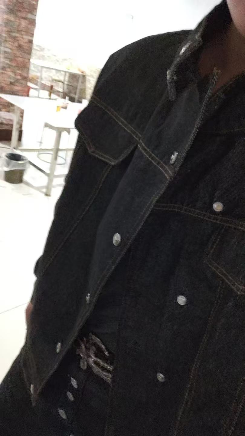 High Street Slant Collar Cropped Denim Jacket American Retro Stand Collar Workwear