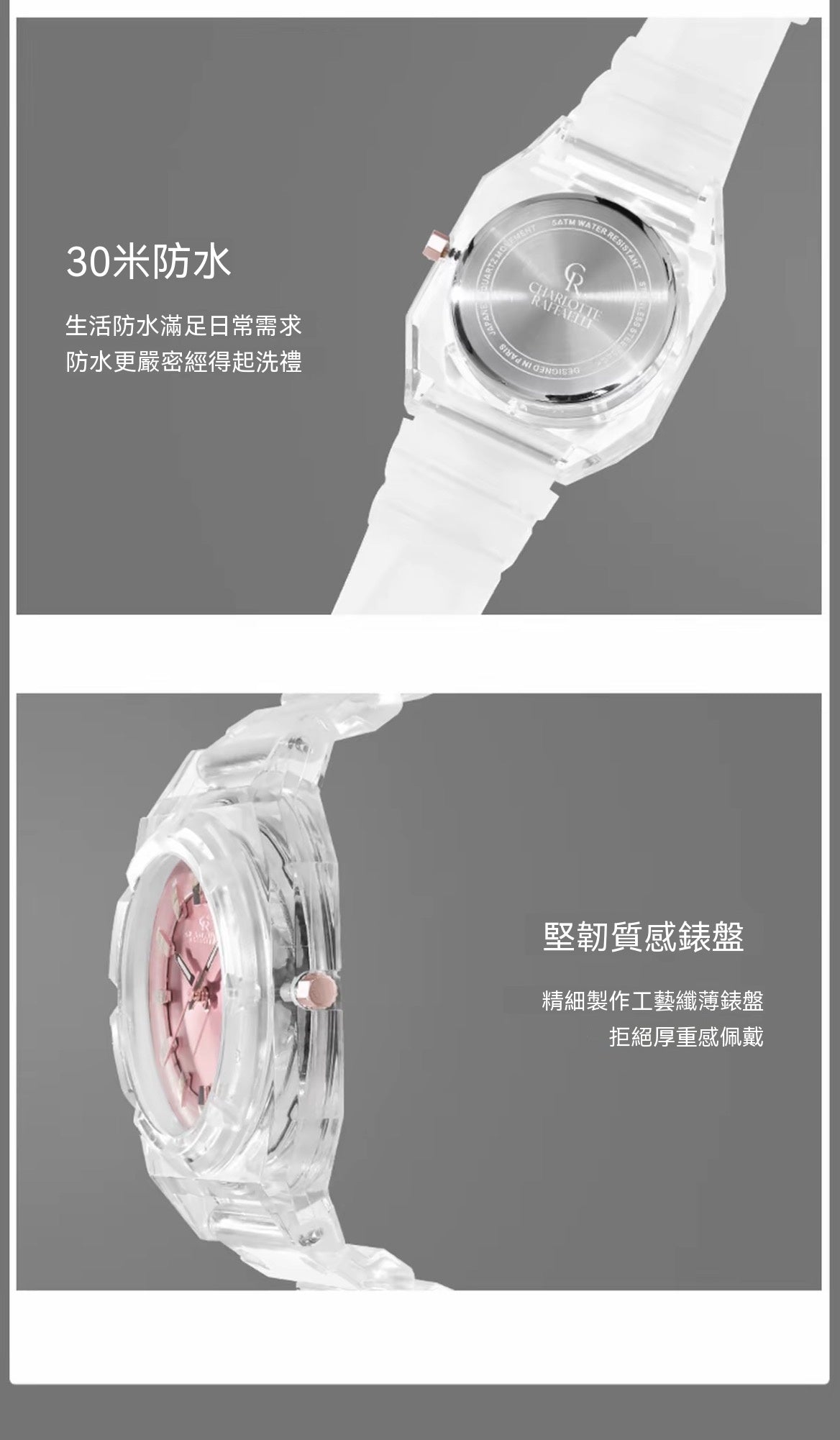 Charlotte Transparent Unisex Watch