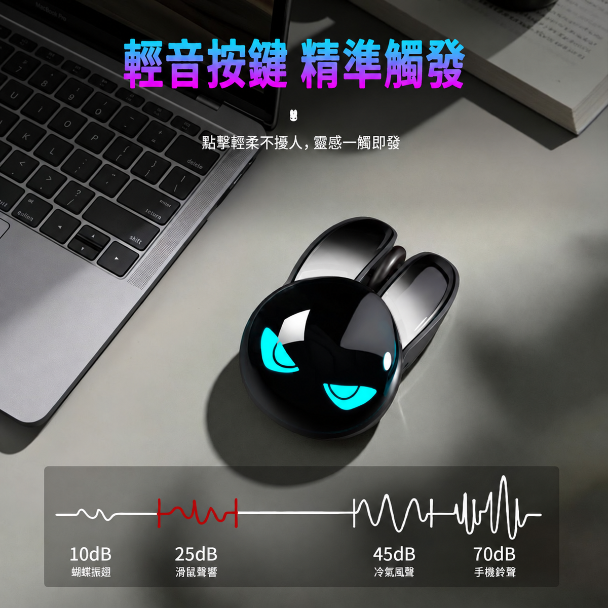 M6C 兔子造型雙模無線滑鼠｜氛圍燈・輕音按鍵・Type-C充電