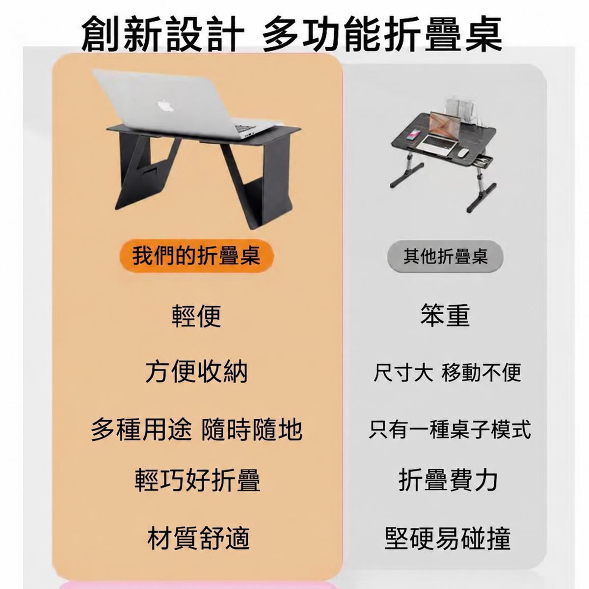 車家兩用折疊筆電支架桌｜輕巧收納