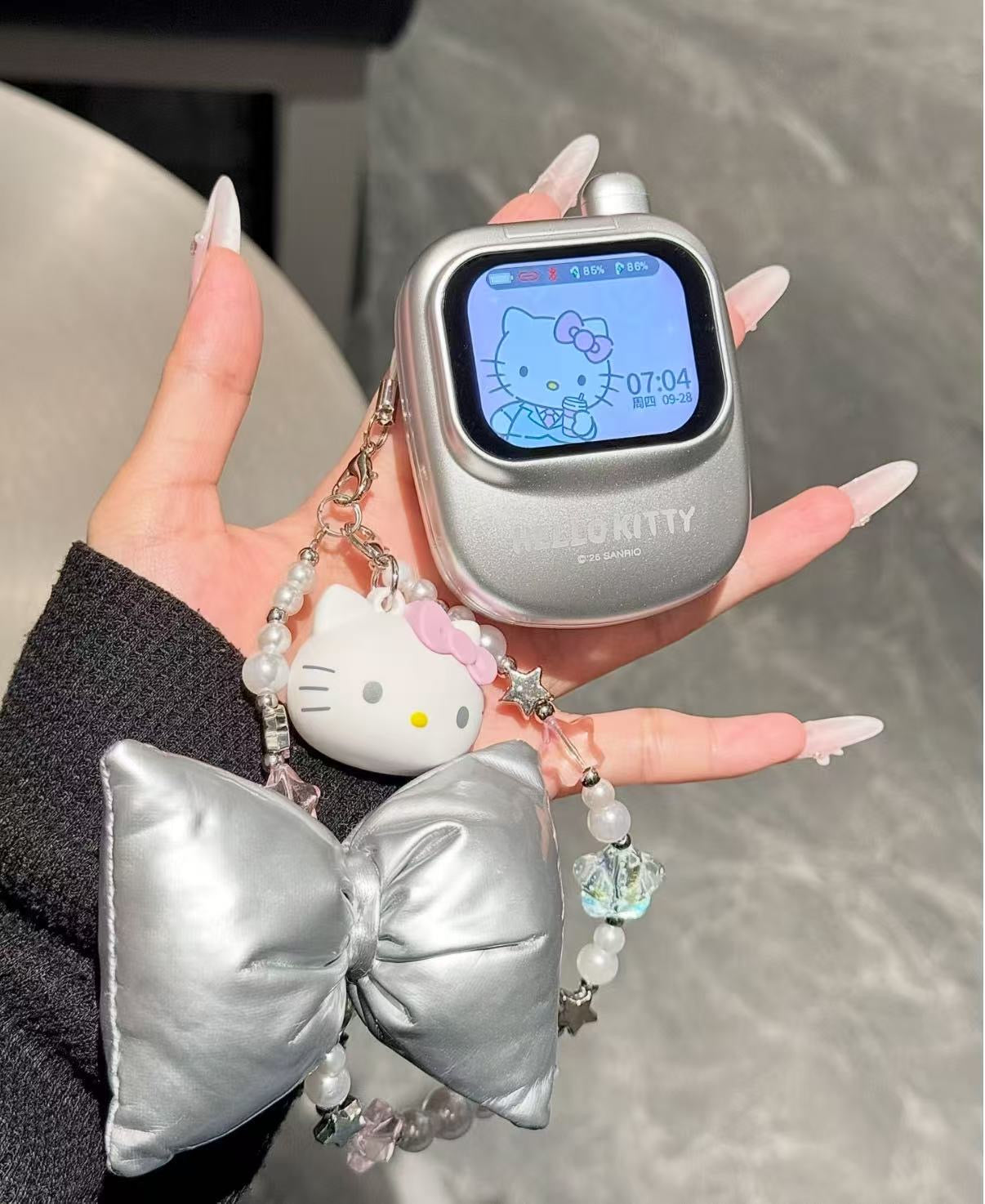 Hello Kitty Phone-Shaped Screen Bluetooth Earbuds