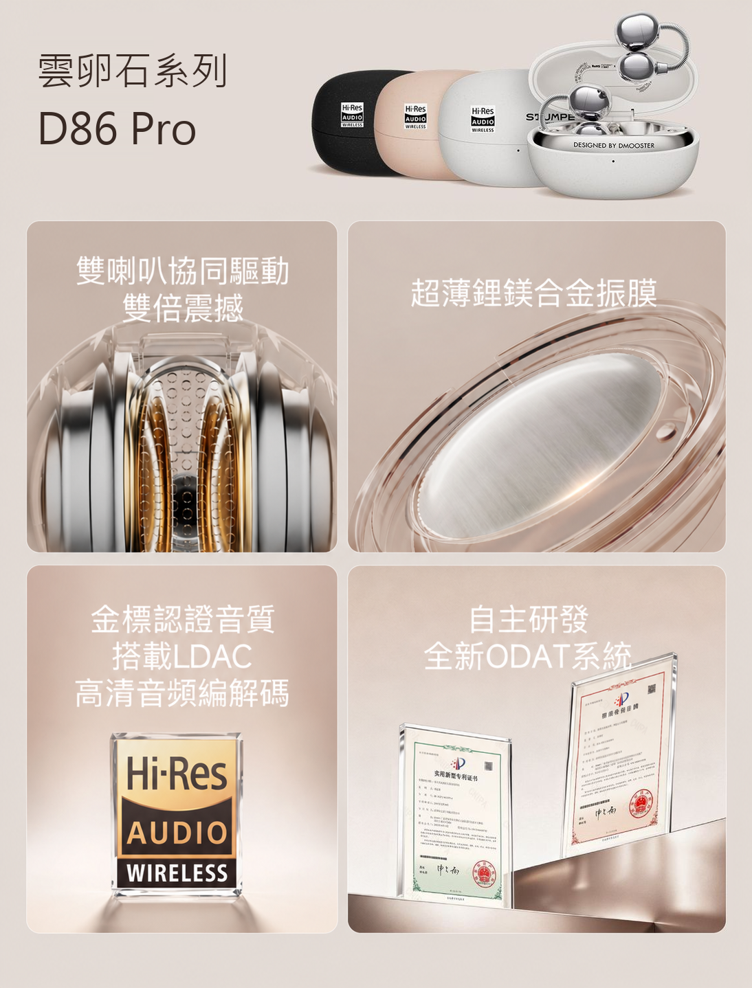 D86・D86 PRO 耳夾式藍牙耳機｜AI翻譯與記憶彈簧耳弓