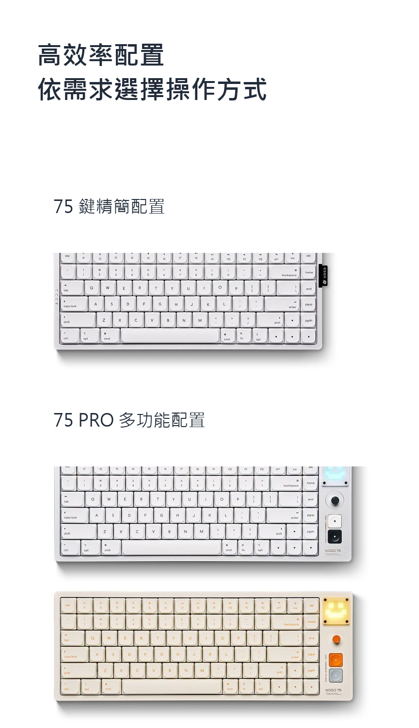 75% 三模矮軸機械鍵盤｜全鋁外殼多款配置