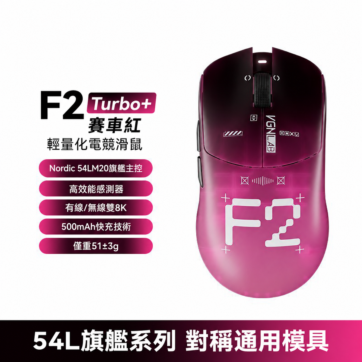 F2 輕量化三模無線電競滑鼠 大師版GT／Turbo+
