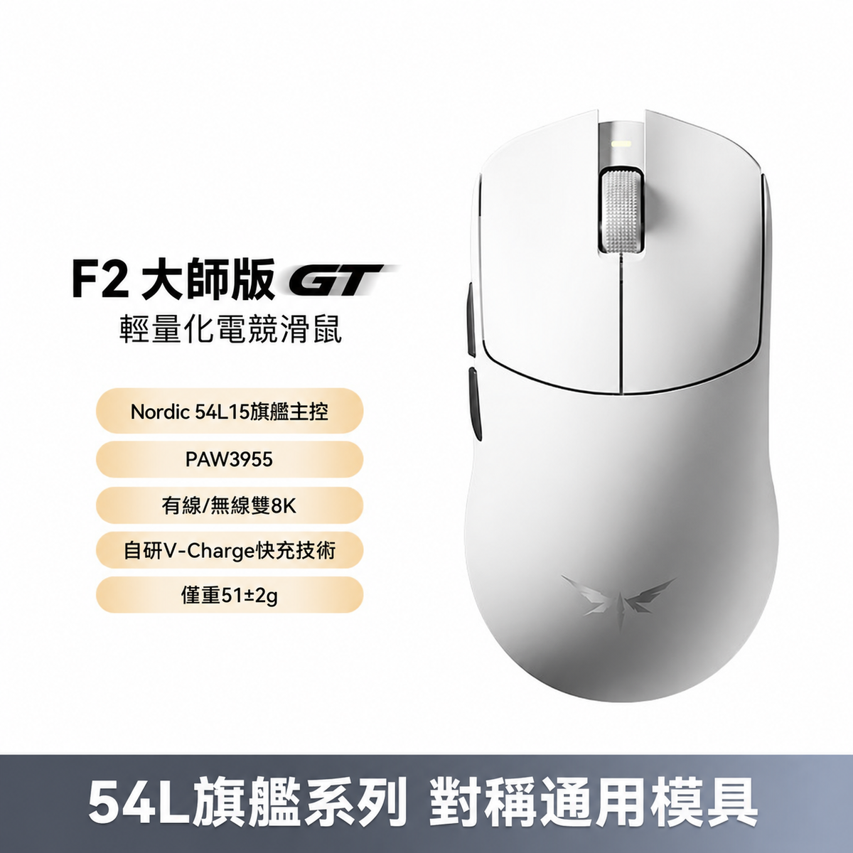 F2 輕量化三模無線電競滑鼠 大師版GT／Turbo+