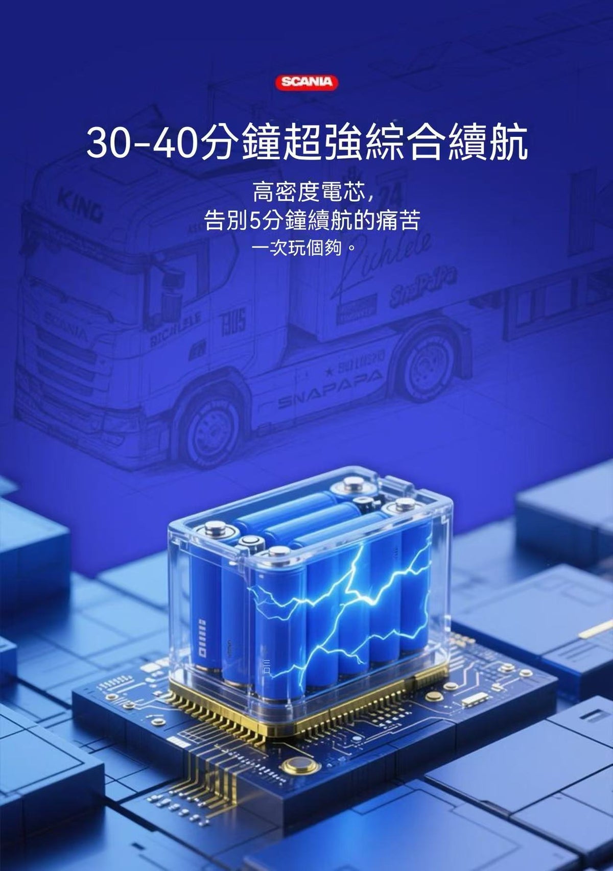 正版授權斯堪尼亞S730 V8貨櫃車 RC多功能遙控漂移車