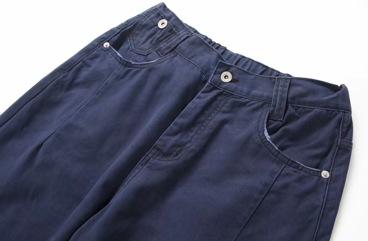 [Pleated Workwear] Cleanfit Simple and Classy Straight Wide-Leg Jeans for Men