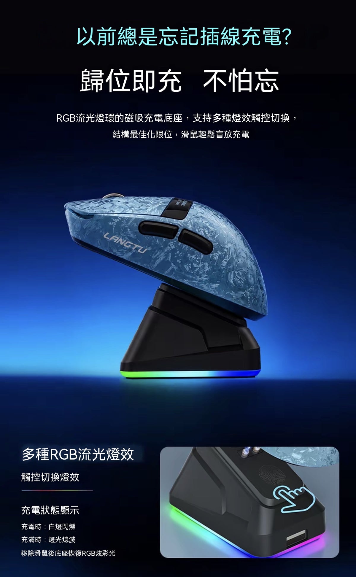 M8LED Tri-Mode Wireless All-Rounder Mouse: Dual 8K, Long-Lasting Battery, Lightweight