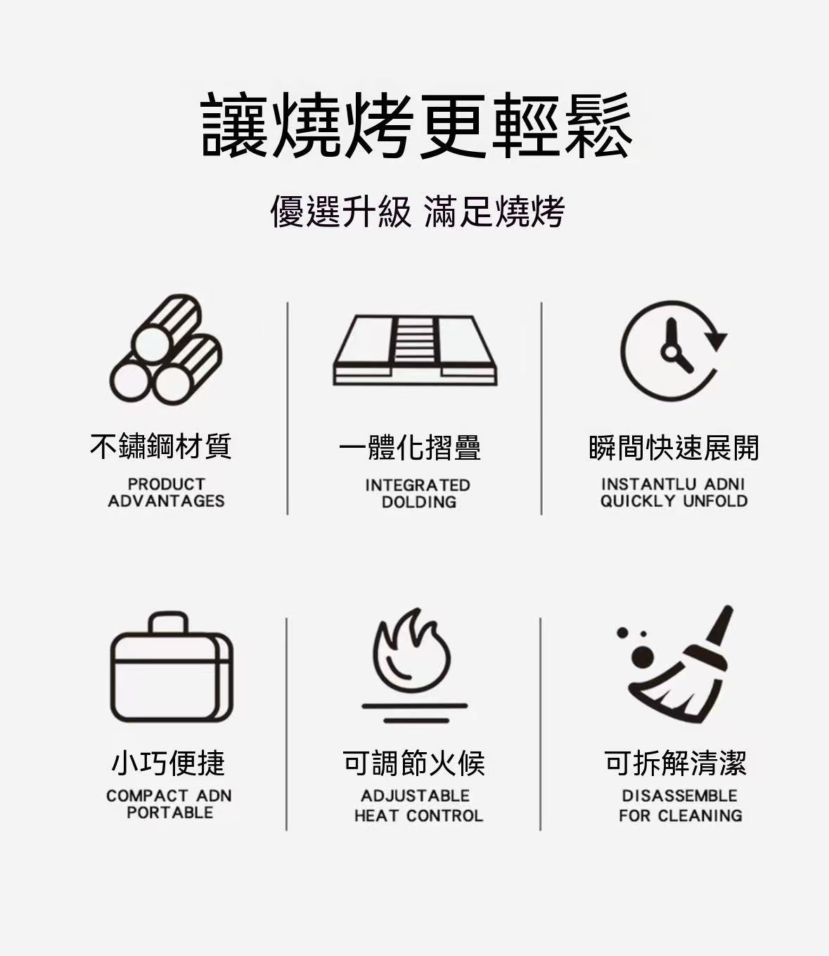 Outdoor Camping Stainless Steel Barbecue Pocket Stove Portable Folding