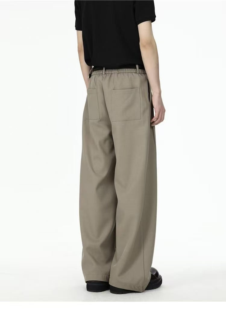 Summer Sophisticated Draping 3D Old Money Style Loose Versatile Suit Trousers