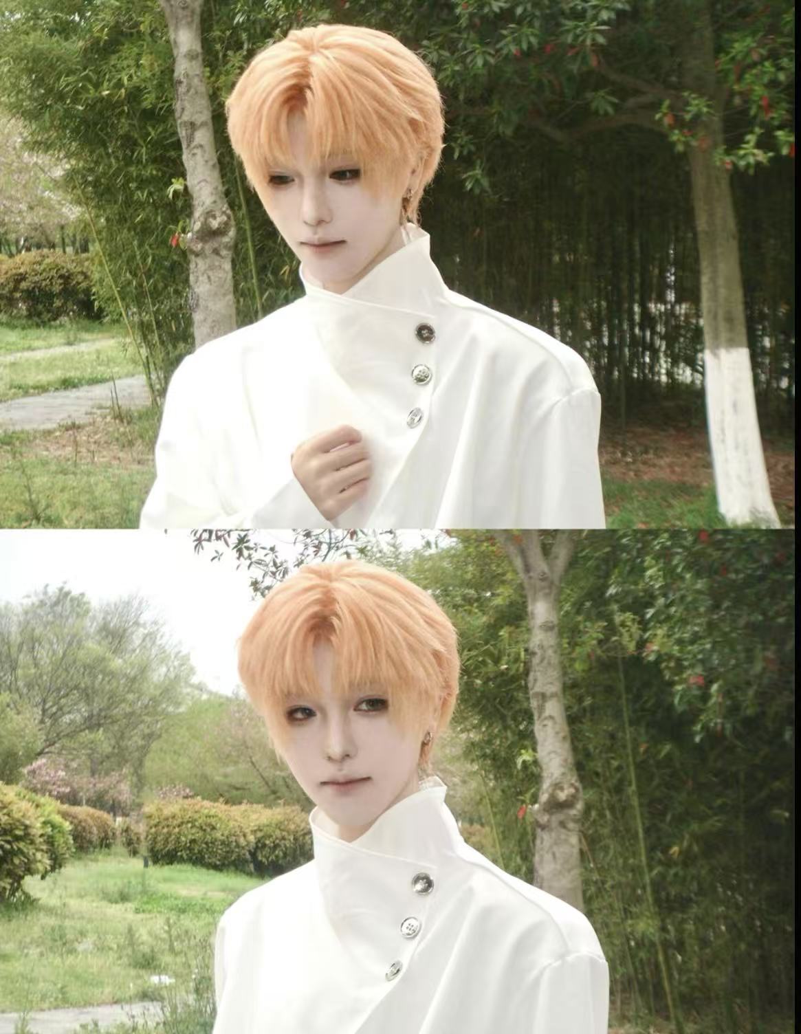 Original Niche Irregular Multi-Button Scarf-Collar Shirt (Yuta Okkotsu Cosplay)