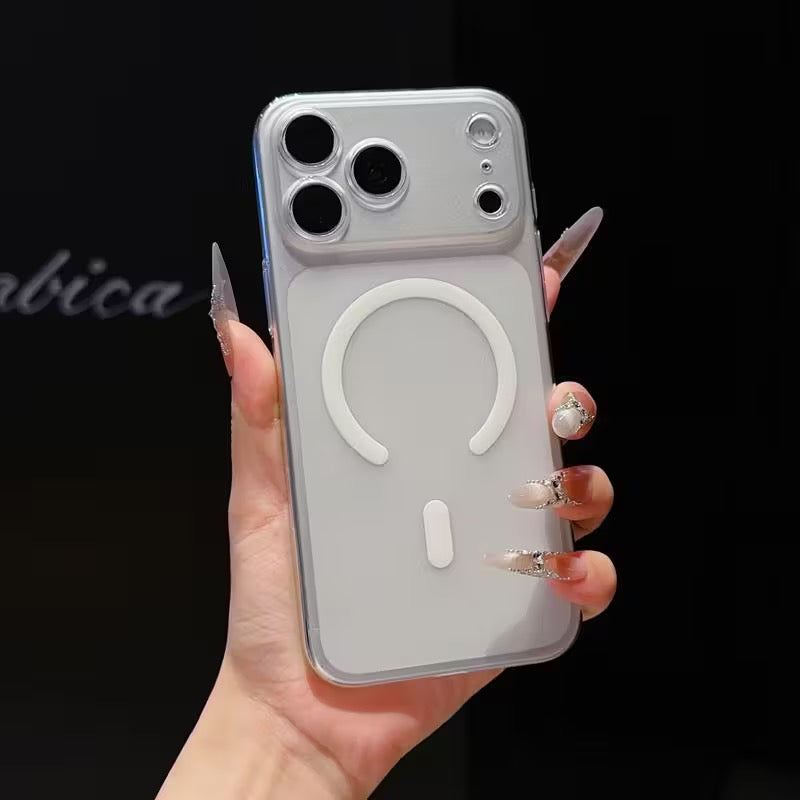 適用iphone超薄冰霧磨砂磁吸手機殼