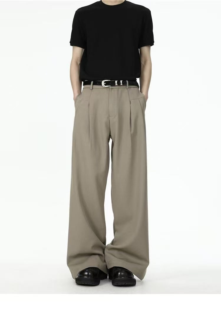 Summer Sophisticated Draping 3D Old Money Style Loose Versatile Suit Trousers