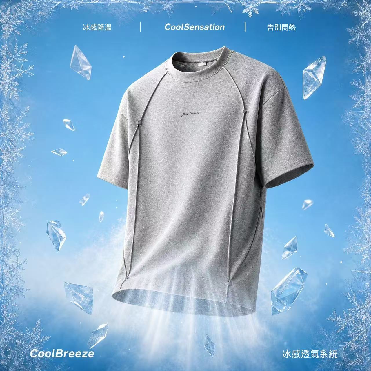 PSSMAX Pleated Rivet Ice-Cool Short Sleeve