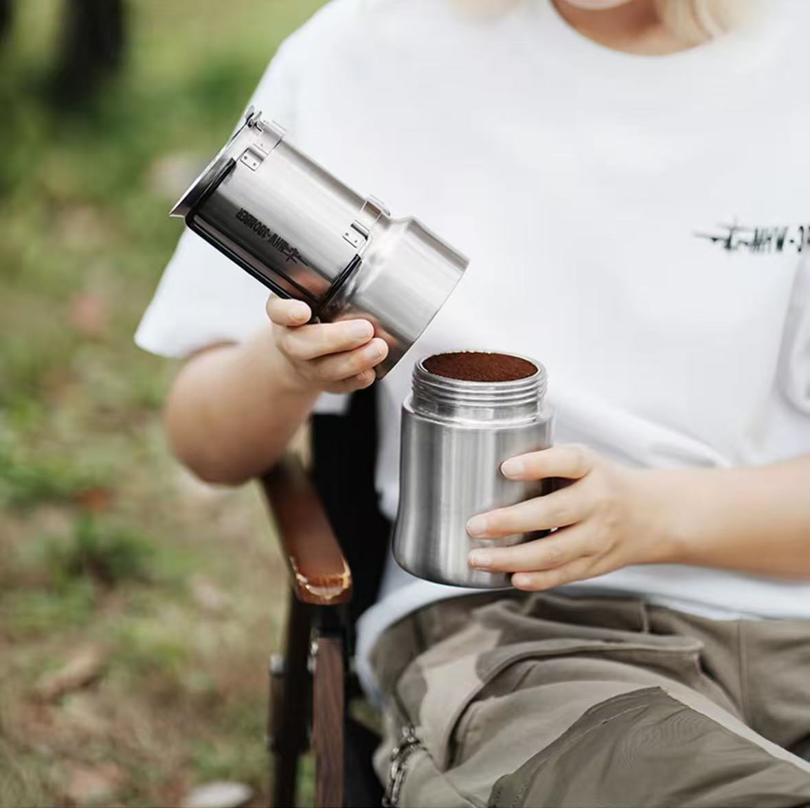 Outdoor Stainless Steel Pour-Over Espresso Extraction Set