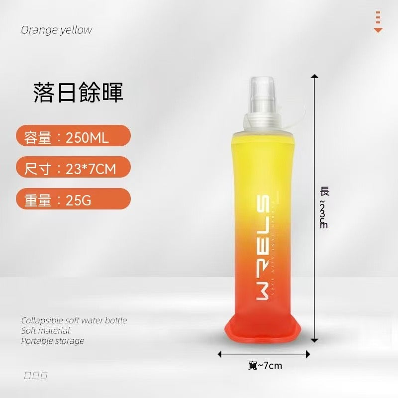運動硅膠咬嘴軟水壺｜戶外跑步騎行專用可折疊水袋