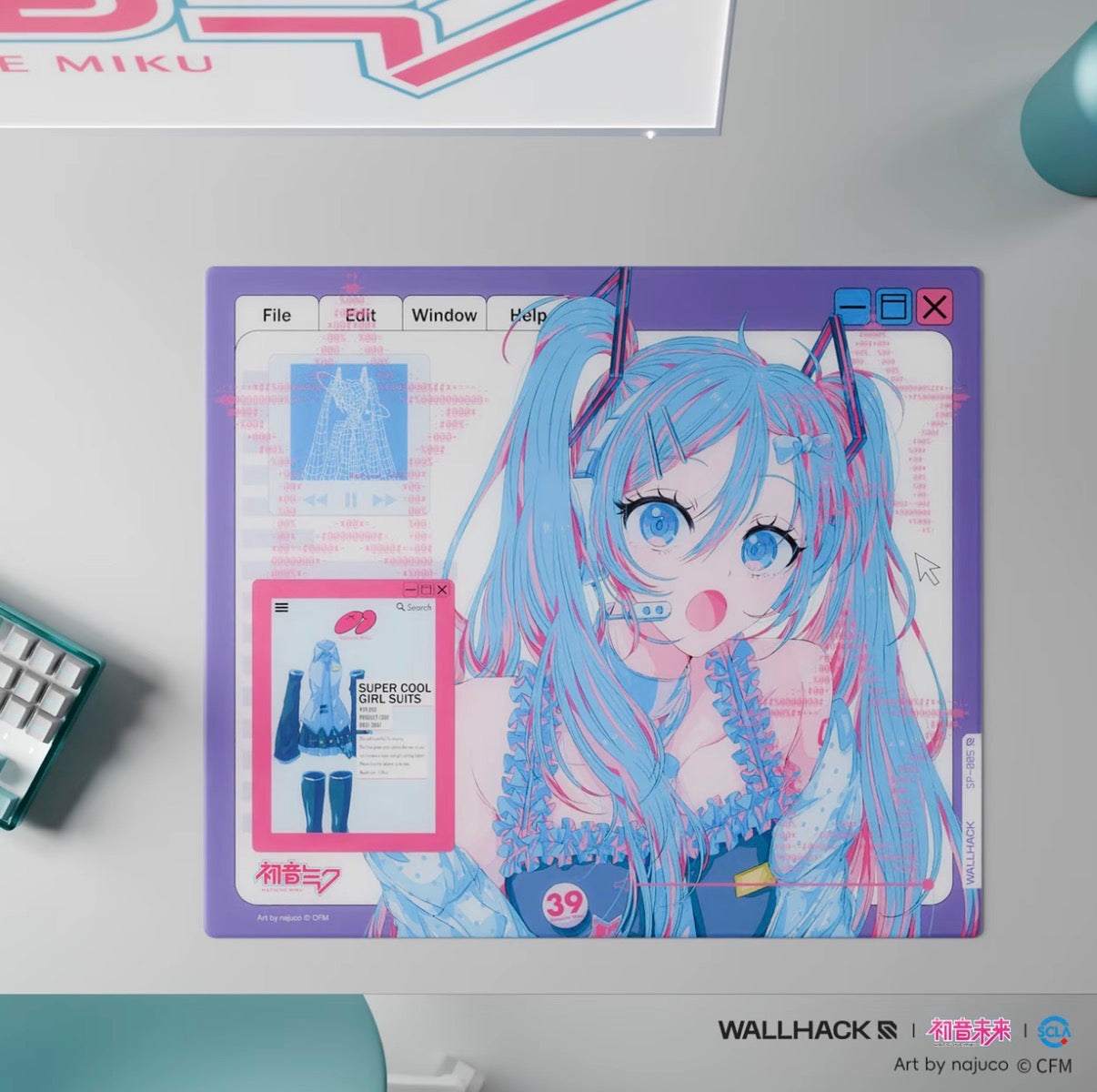 初音未來OS限量款玻璃滑鼠墊