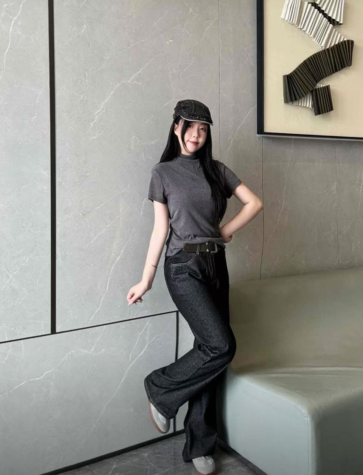 美式丹寧原牛2021M版男士寬鬆直筒牛仔長褲