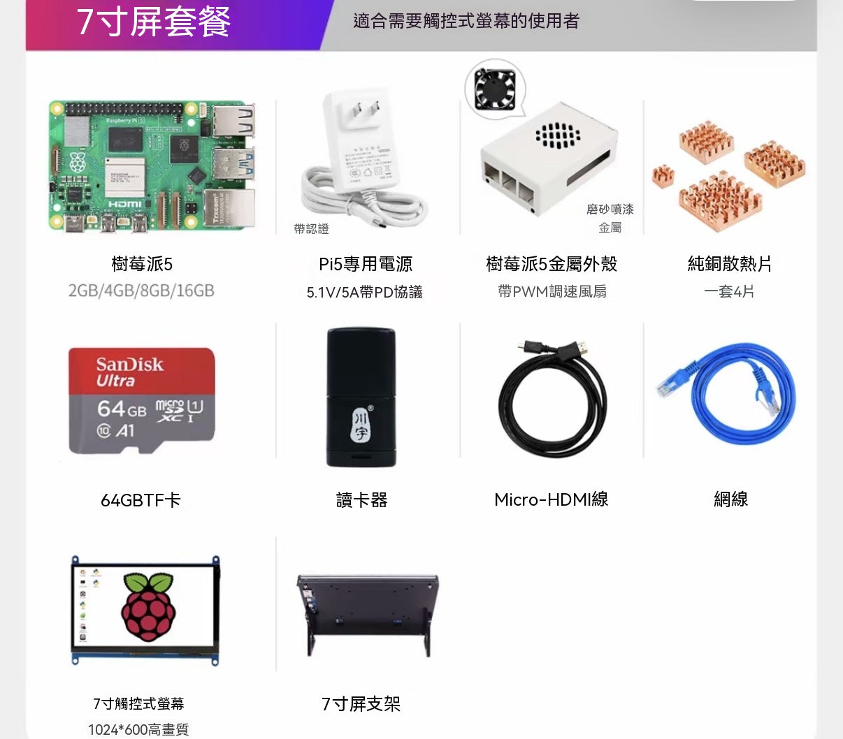 Raspberry Pi 5 開發板全系列套裝