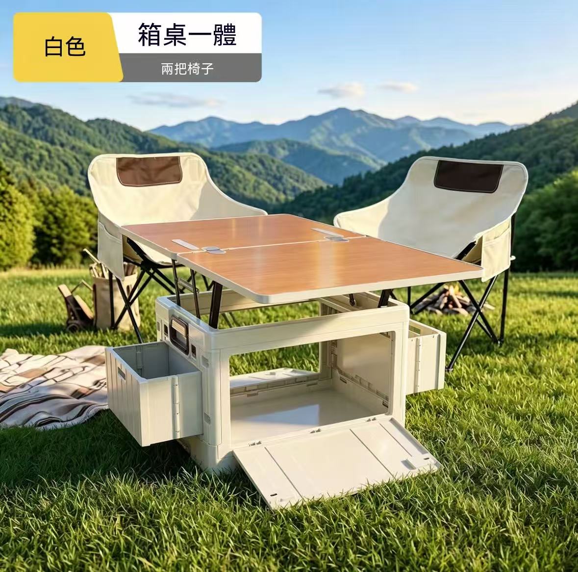 戶外露營車載收納箱一體大容量兩用多功能