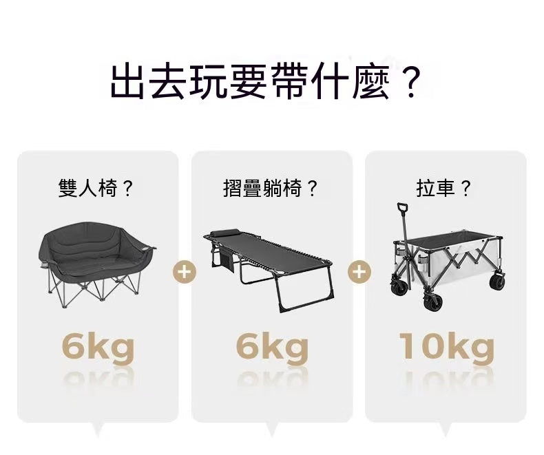 Outdoor camping cart foldable outdoor camping trolley movable seat