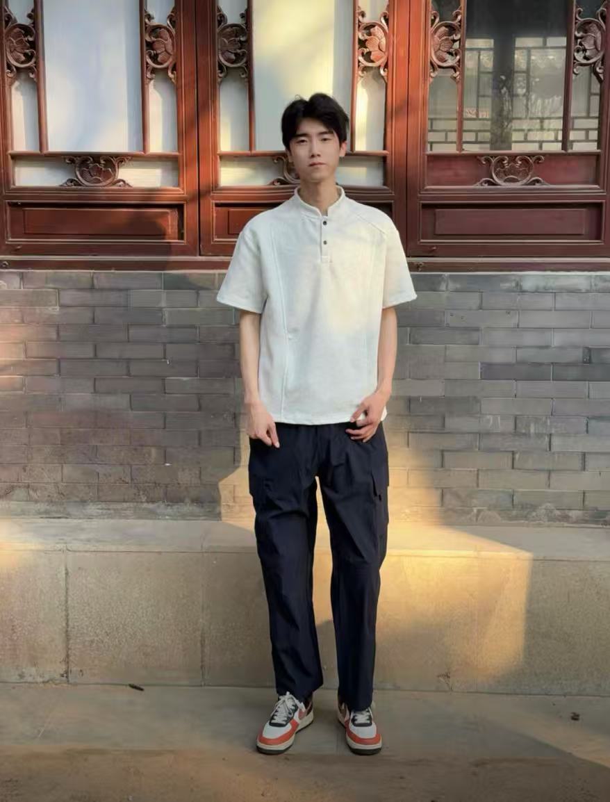 Henry Panel Shoulder Heavyweight Loose Fit Short Sleeve T-Shirt