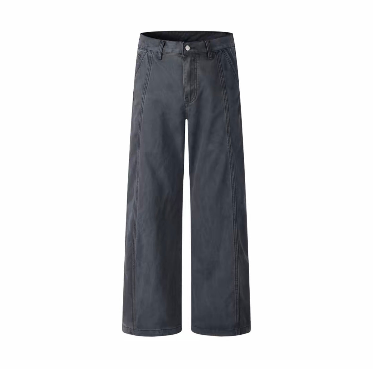 American retro vintage washed loose straight-leg jeans