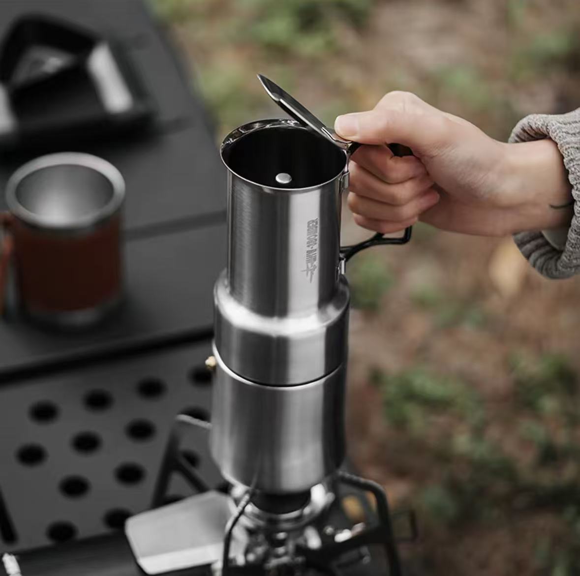 Outdoor Stainless Steel Pour-Over Espresso Extraction Set
