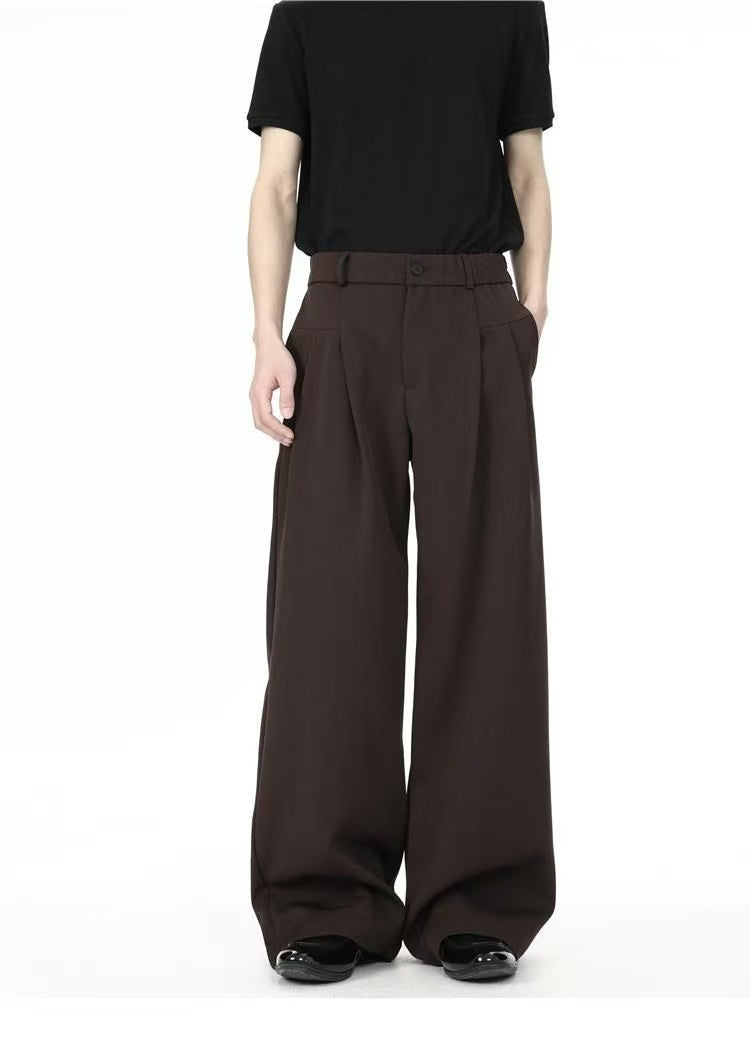 Summer Sophisticated Draping 3D Old Money Style Loose Versatile Suit Trousers
