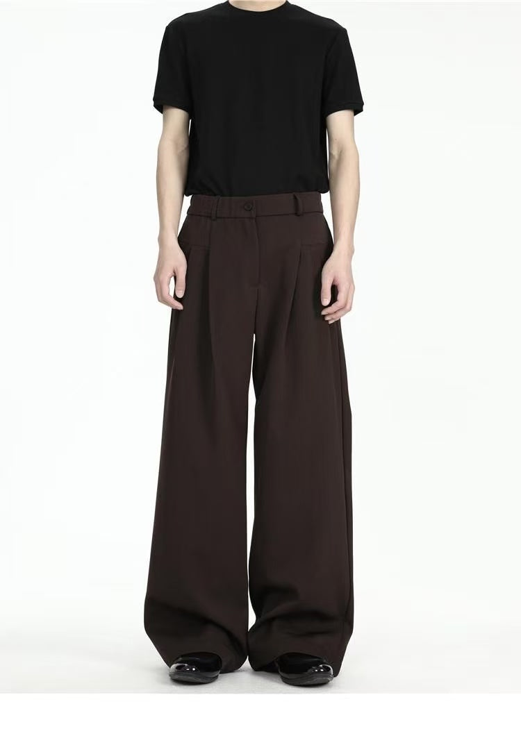 Summer Sophisticated Draping 3D Old Money Style Loose Versatile Suit Trousers