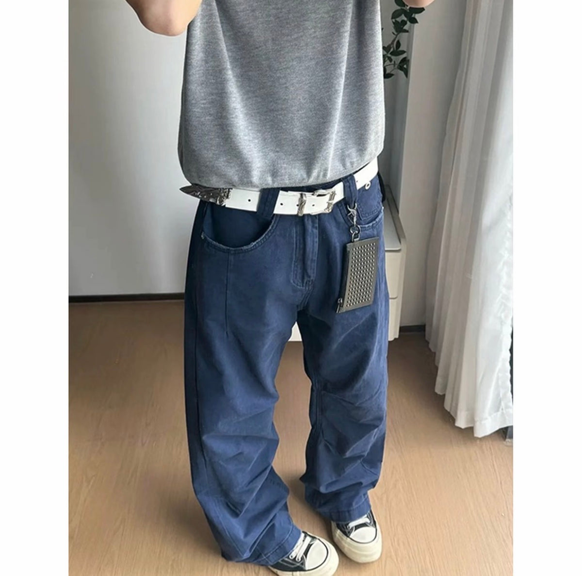 [Pleated Workwear] Cleanfit Simple and Classy Straight Wide-Leg Jeans for Men