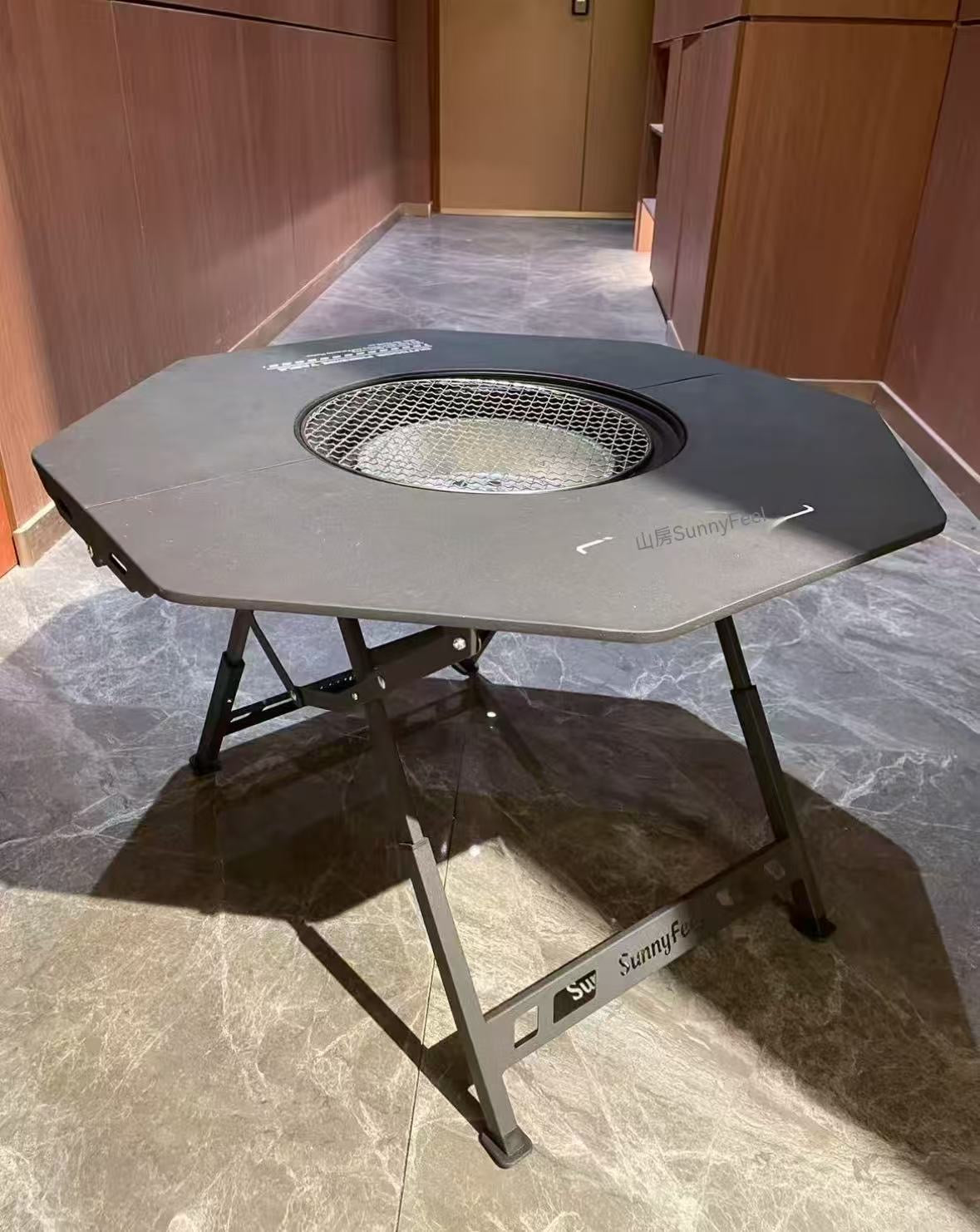 Outdoor Campfire Tea and BBQ Tactical Octagonal Table