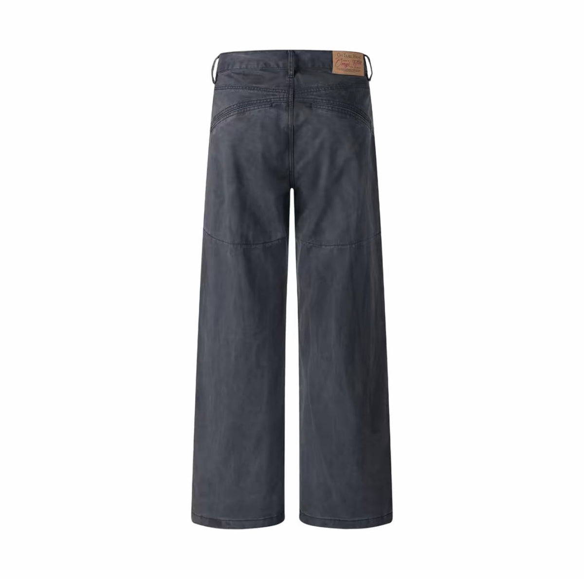 American retro vintage washed loose straight-leg jeans