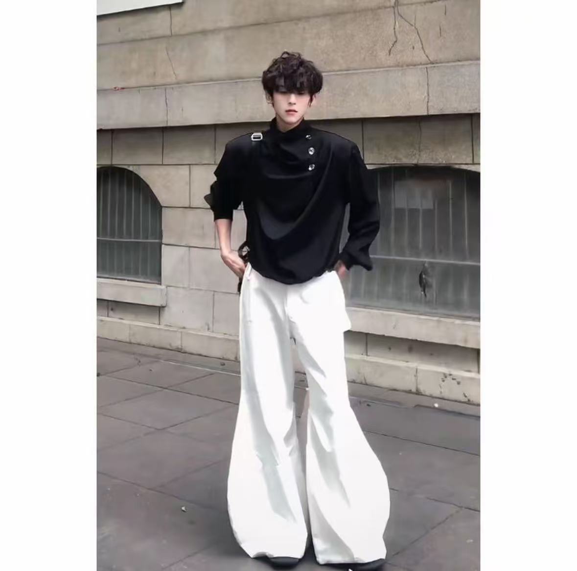 Original Niche Irregular Multi-Button Scarf-Collar Shirt (Yuta Okkotsu Cosplay)