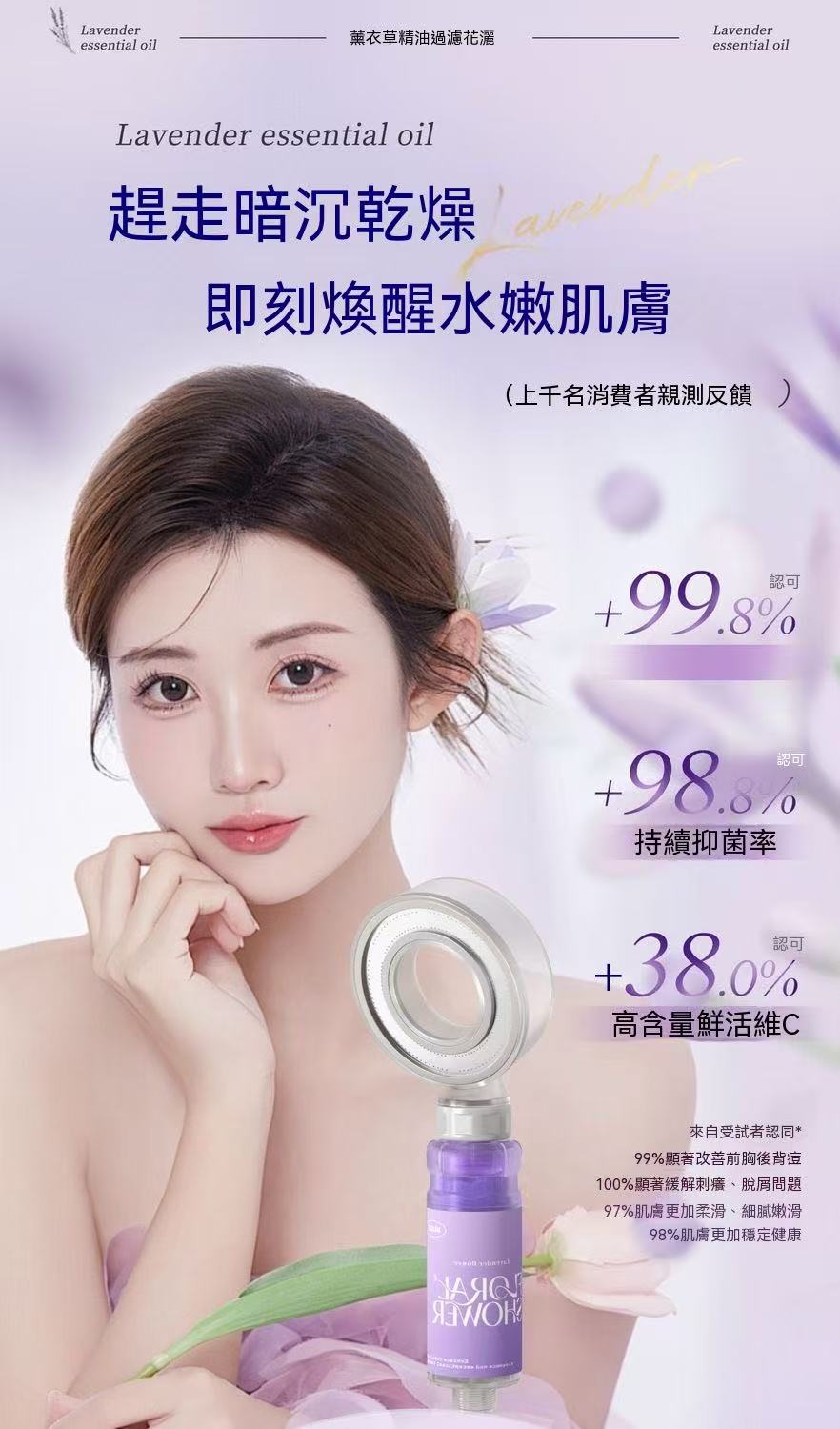 Space Ring VC Filtered High-Pressure Aromatherapy Shower Head