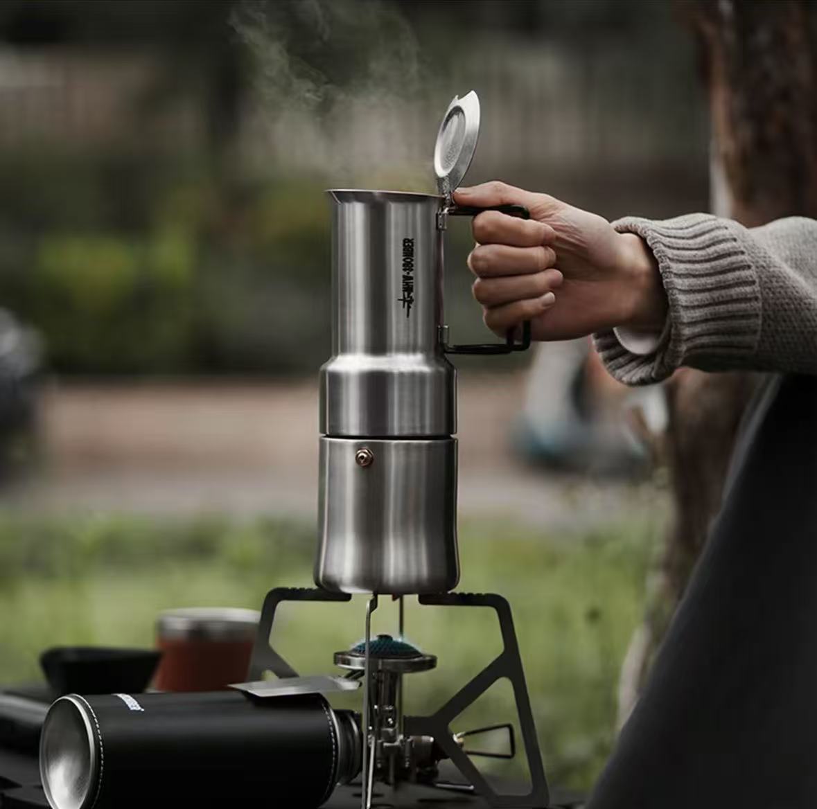 Outdoor Stainless Steel Pour-Over Espresso Extraction Set