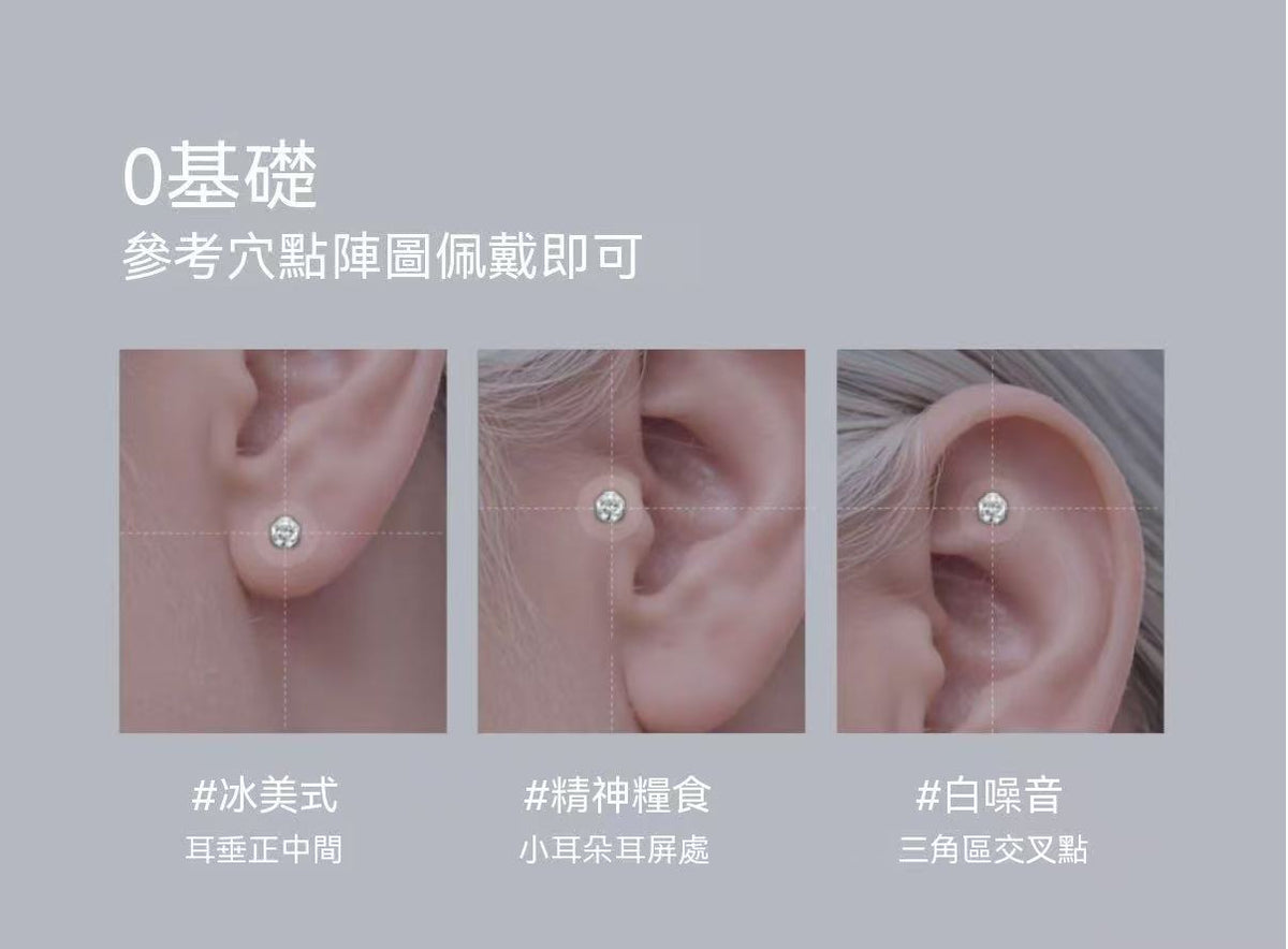 MISSPINK Non-Pierced Ear Stickers with Ear Acupoint, Punch-Free 3D Face Contouring Fashion Health Acupressure Ear Stickers