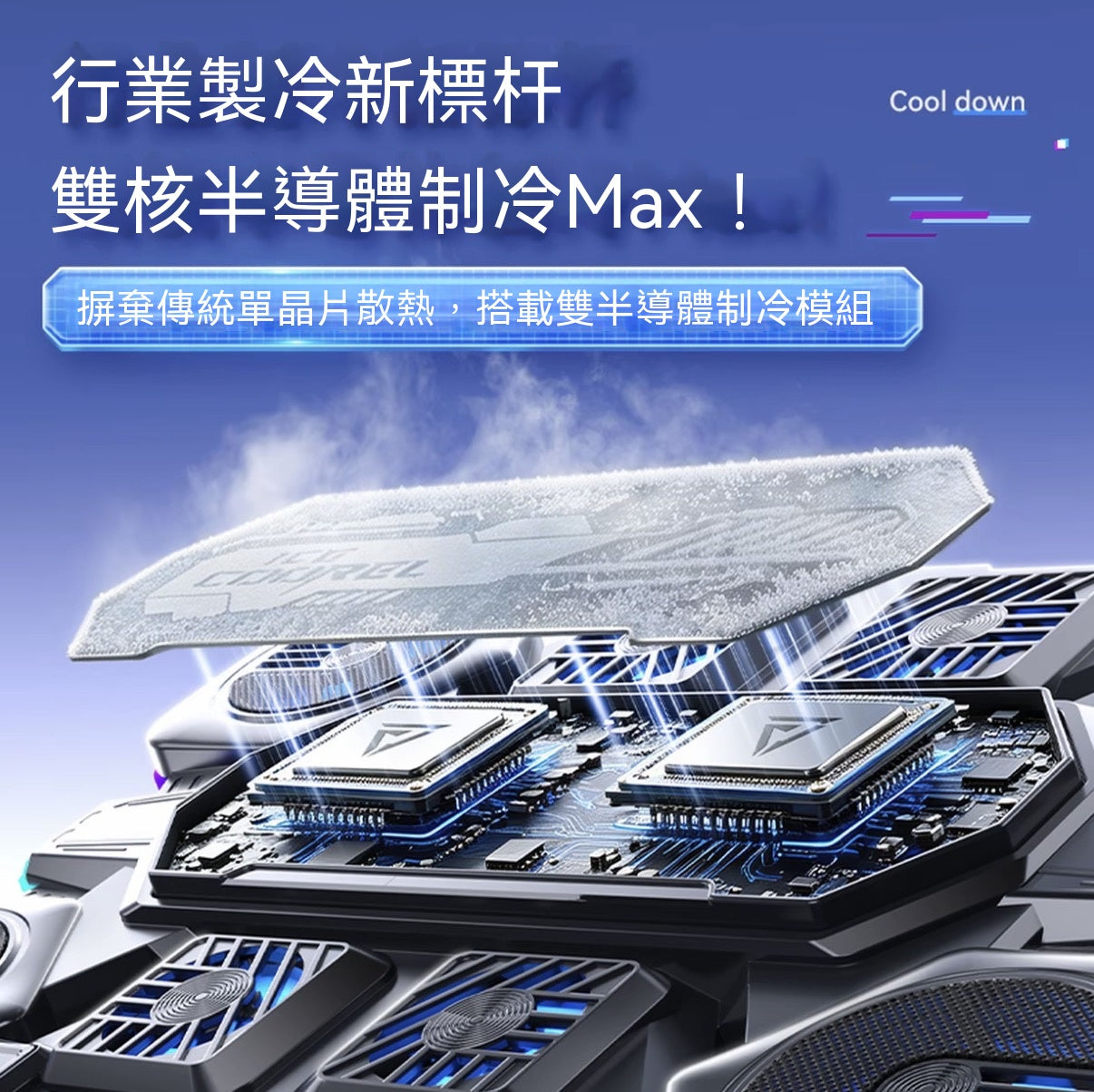 Dual-core semiconductor cooling laptop cooler