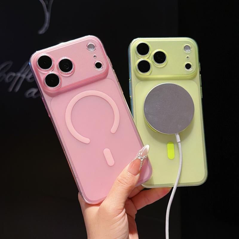 適用iphone超薄冰霧磨砂磁吸手機殼