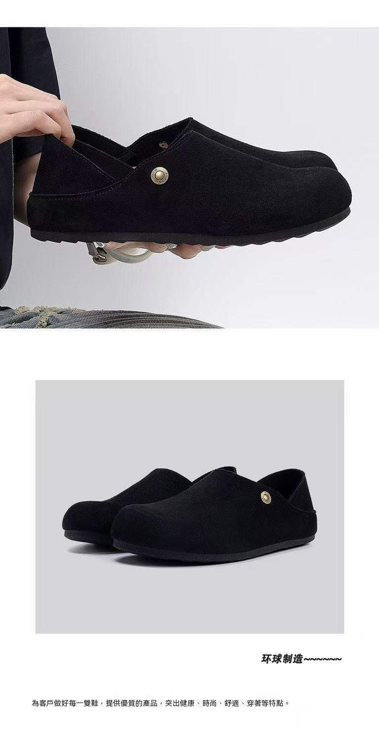 Vintage Round-Toe Birkenstock-Style Backless Clogs with Convertible Heel Strap