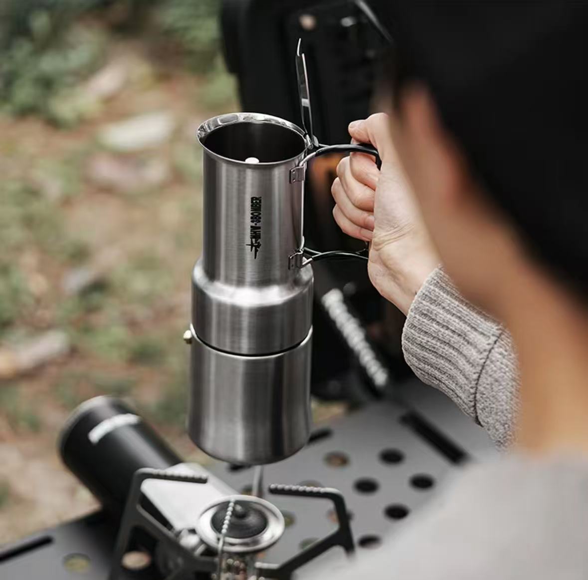Outdoor Stainless Steel Pour-Over Espresso Extraction Set