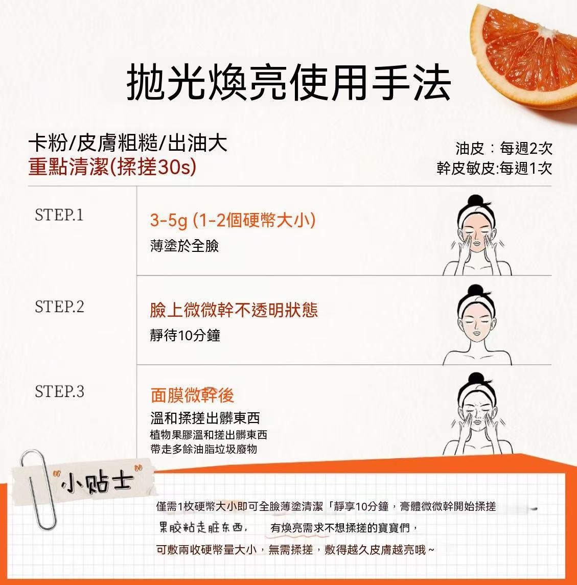 大橘罐拋光膜美容院刷酶療清潔泥膜去角質黑頭煥亮