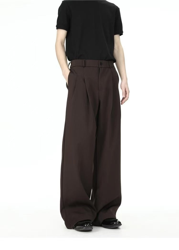 Summer Sophisticated Draping 3D Old Money Style Loose Versatile Suit Trousers