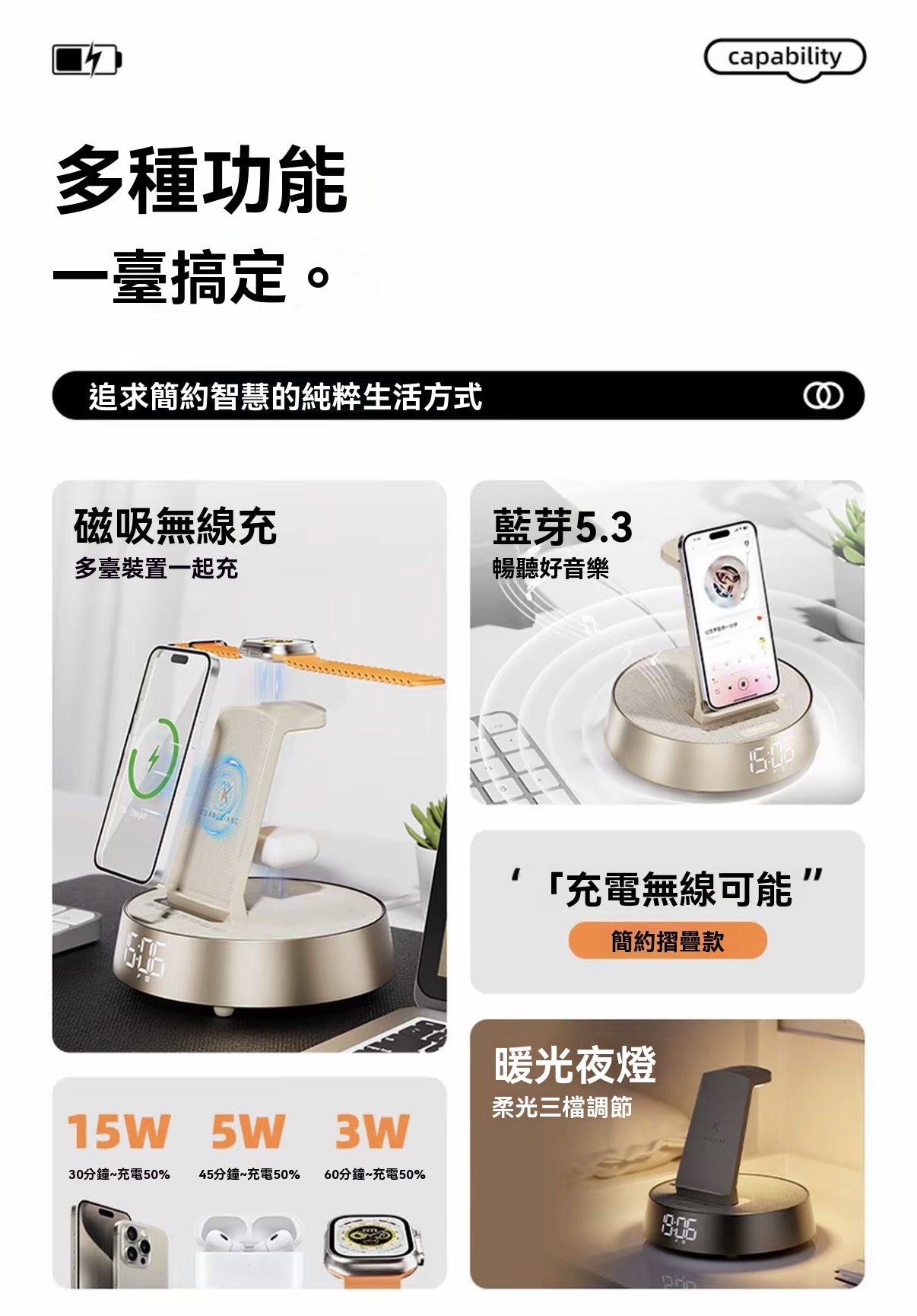 六合一多功能無線充