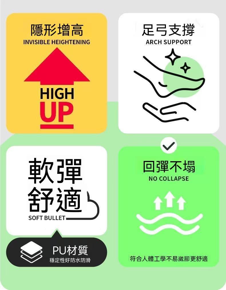 蝸牛足弓七分增高鞋墊
