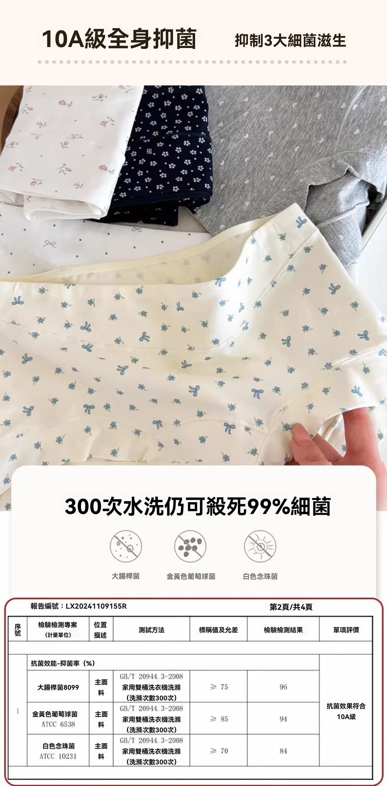 大碼全褲10A抑菌安全褲（碎花清新純棉款）
