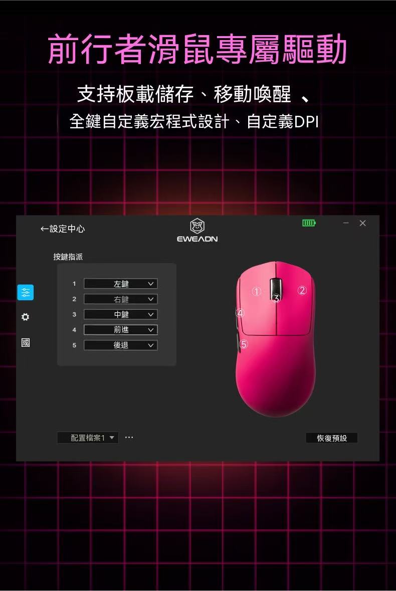 EWEADN X23 Lightweight Tri-Mode Gaming Mouse
